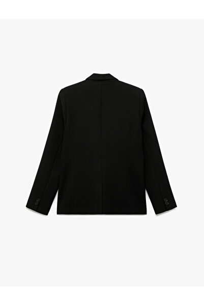 Koton Krep Kumaş Astarlı Düğmeli Uzun Kollu Kruvaze Blazer Ceket