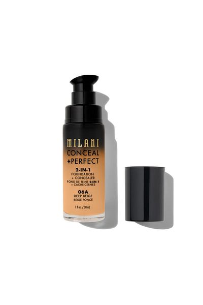 MILANI Conceal + Perfect 2-in-1 Foundation + Concealer – 06 A Deep Beige (30 ml)
