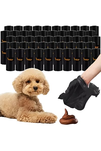 ideal STORE Set 1000 Pungi Pentru Igiena Cainilor IdealStore, Rezistenti, Stock Pentru Tot Anul, Culoare Neagra