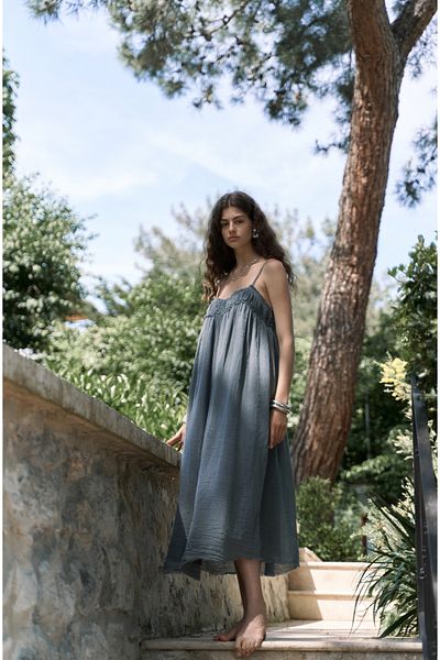 BOHEMAİ Torrora Long Smoked Linen Dress