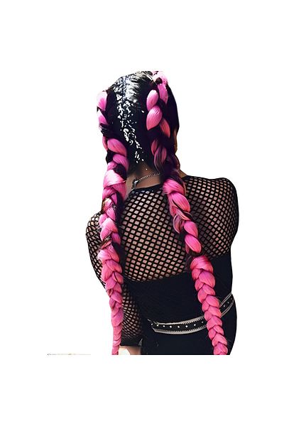 ideal STORE Pink Power IdealStore synthetic hair extension for braids or ponytails, 60 cm, 100 g, resistance