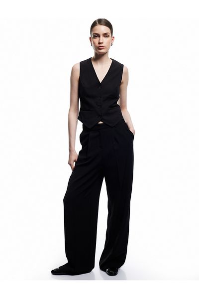 Koton Lined Sleeveless V Neck Button Blazer Vest