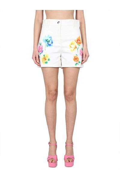 Love Moschino Shorts In Broderie Anglaise Flower Chiné