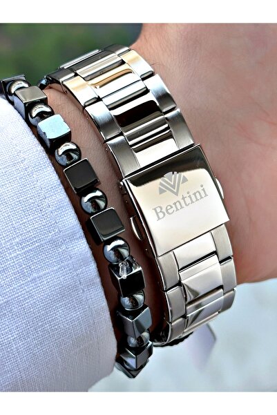 Bentini Men's Wrist Watch – Functional, Steel Band, Waterproof, 2-Year Warranty