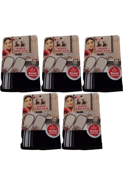 Derma Naturel Crepe Pouch - Black Ms-28 (Set of 5)