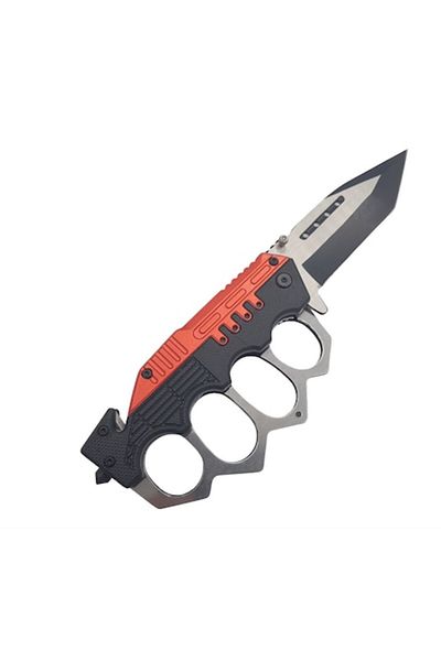 dalimag Boxing dagger, self-defense rosette, pocket knife, 23 cm, Dalimag, red and black