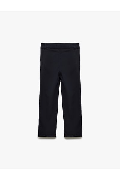Koton Button Detailed Viscose Blended Trousers with Pockets