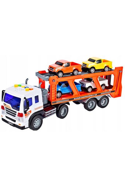 ideal STORE Camion Transporter Interactiv Fantastic, Echipata cu Efecte Sonore si Luminoase, Baterii 3x AG13 inc