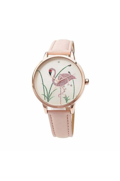 MBrands women's watch and bracelet set, japan pc21s mechanism, Pink