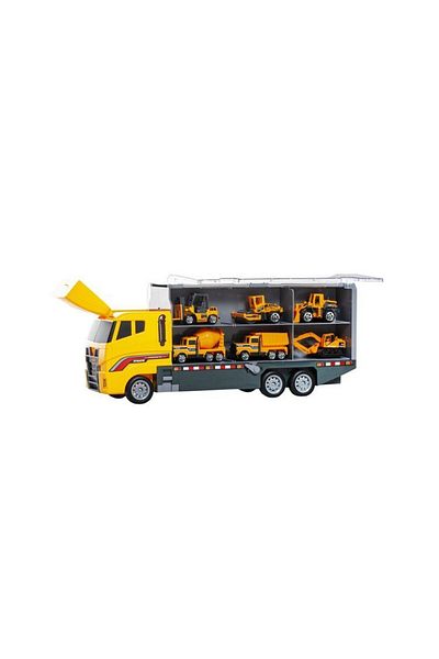 ideal STORE Set Jucarie Interactiva Camion Special Transporter cu 6 Vehicule , Laterale Detasabile, 36x15x9.5cm,