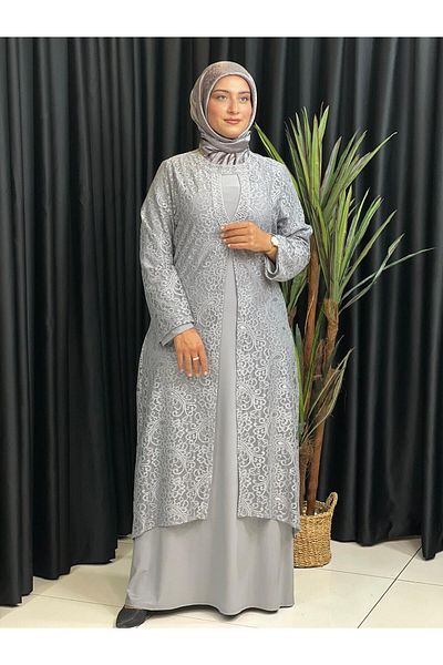 Butik büyük beden Guipure Top Dress