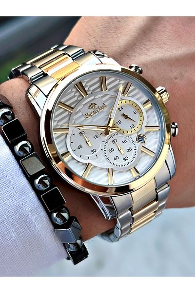 Bentini Men's Wrist Watch – Functional, Steel Band, Waterproof, 2-Year Warranty