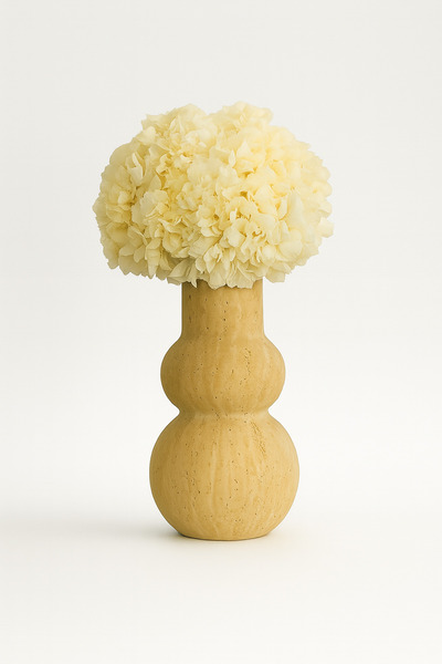 Modelce 20 cm El Yapımı Doğal Traverten Dekoratif Vazo – Organik Form