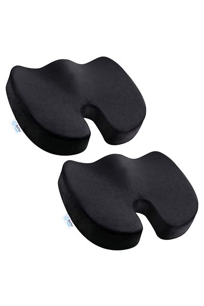 BETTER POSTURE Pack of 2 orthopedic seat cushions Pro, Black, Weight over 80kg, 46 x 37 x 8 cm
