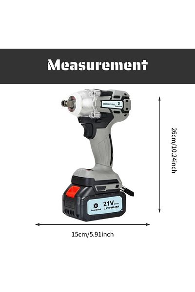 GearZone Upgrade Brushless Cordless Impact Wrench with 2pcs Batteries, Accessories and Tool Box