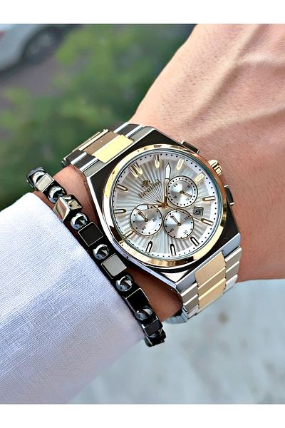 Bentini Men's Wrist Watch – Functional, Steel Band, Waterproof, 2-Year Warranty