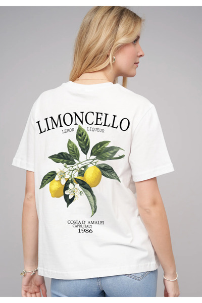 LAYORA Γυναικείο μπλουζάκι White Lemon με τύπωμα - LIMONCELLO Ρετρό καλοκαιρινό στυλ