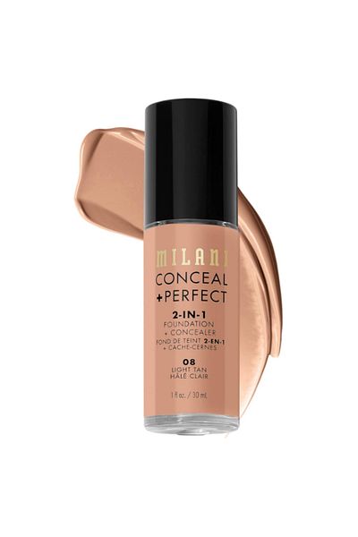 MILANI Conceal + Perfect 2-In-1 Foundation + Concealer - 08 Light Tan (30 ml)