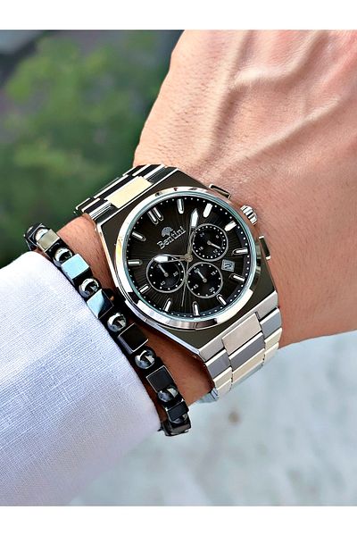 Bentini Men's Wrist Watch – Functional, Steel Band, Waterproof, 2-Year Warranty
