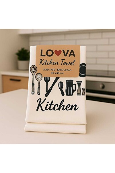 Loova MUTFAK HAVLU SETİ 2'Lİ %100 PAMUKLU 40*60 EBAT LÜX HAVLU