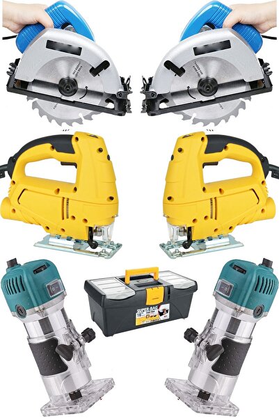 MoonTech Pro 3'lü Usta Marangoz Makine Seti Freze Formika + Ahşap Kesme Daire Testere + Ahşap Kesme Dekupaj