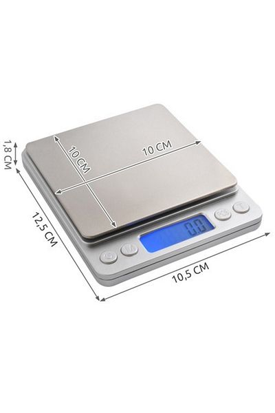 ideal STORE Cantar de Bucatarie idealSTORE, Include 2 Recipiente de Cantarire, Precizie de Masurare: 0, 1 g, Dis