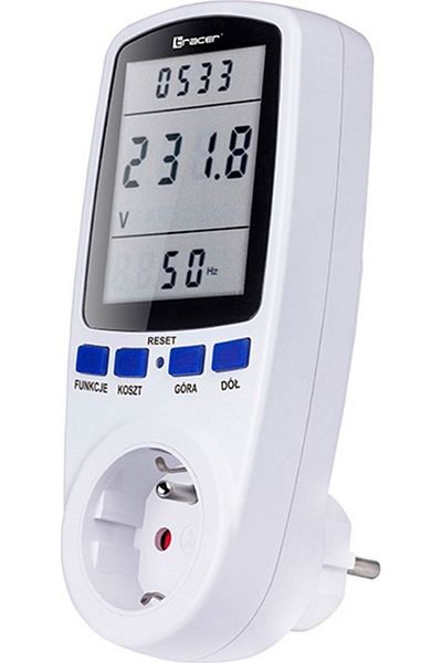 Tracer Tracer TRAPOM46523 Digital Display Energy Meter Socket, 0.01 ~ 16A, 200 ~ 240V, 7 mo