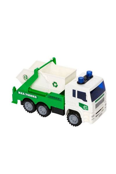 ideal STORE Recycling Waste Truck Toy with Sound & Lights, 27x9x12.5 cm
