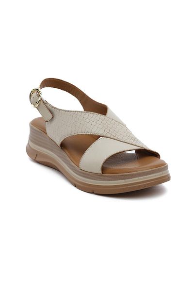 Greyder 59264 Дамски сандали от естествена кожа в цвят Off-White
