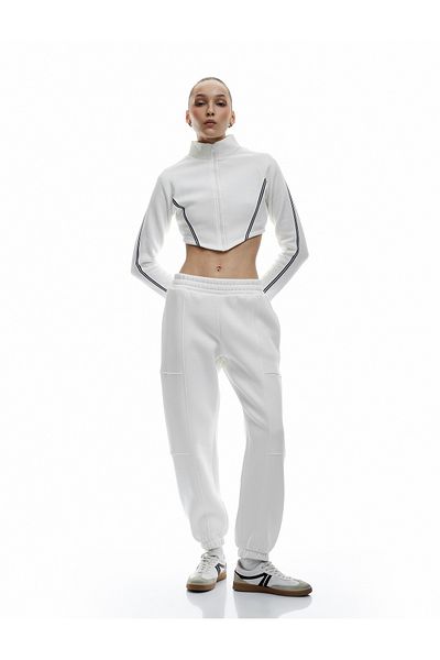 Koton High Waist Jogger Sweatpants with Three Thread Raised Pocket Detail