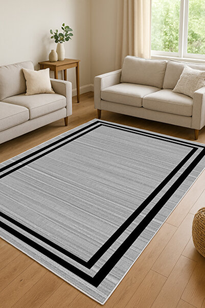 df home Salon Halısı Geometrik İskandinav Eskitmeli Dijital Baskı Yıkanabilir Kaymaz Taban 9109