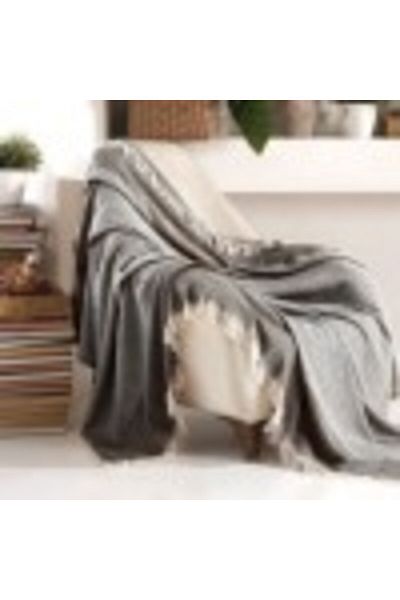 Viaden Thin Throw with Tassels, 170x210cm, Etnik Black