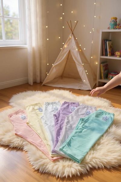 Kossiga Extra Comfortable Premium Quality 6 Pack Girls Capri Leggings Cotton Leggings