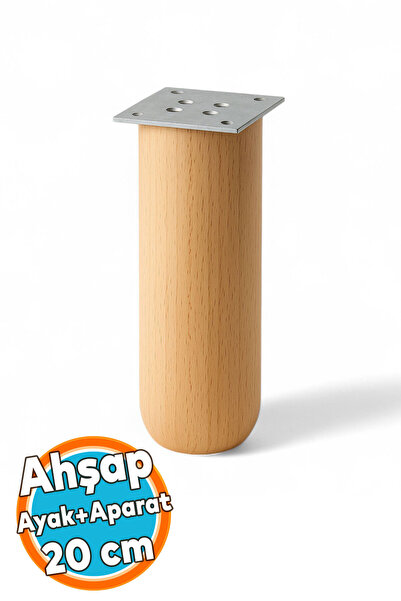 NZB Ahşap Silindir Ayak 20 cm Aparat Dahil Mobilya Koltuk Kanepe Sehpa Masa A...