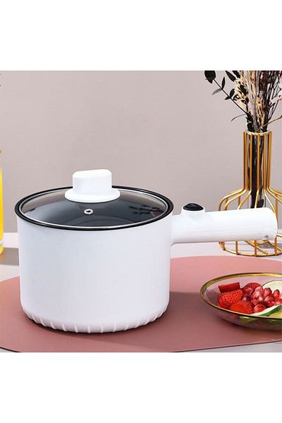 Generic Non-Stick White Electric 450W Multifunctional Direct Power Cooker For Noodles Egg Steam With Handle