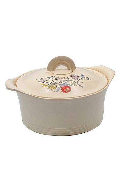 BASURRAH Beige Decorated Food Container Set – 3-Piece Insulated Set (2.5L, 3.5L, 5L) for Hot & Cold Storage