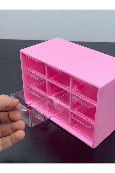 YzHome Plastic Drawers 9 Compartments Organizer Jewelry Buckle Accessory Storage Organizing Box Box Storage Container