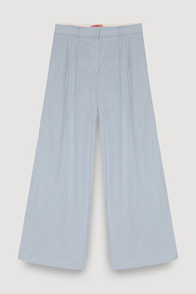 Quzu Bol Paça Palazzo Pantolon Mavi