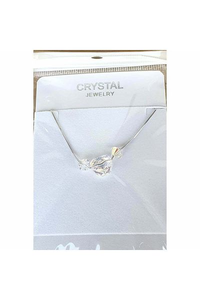 MBrands Lanț din argint 925 cu pandantiv din cristal austriac, în formă de inimă
