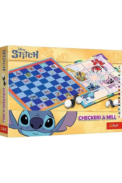Trefl DISNEY STITCH GAME CHECKERS AND MILL