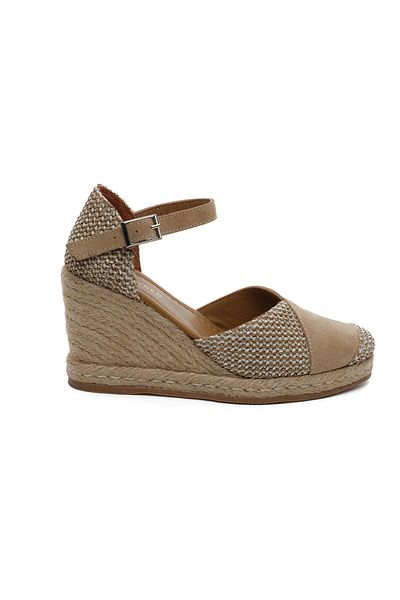 Greyder 59003 Beige Linen Genuine Leather Women's Chic Sandals