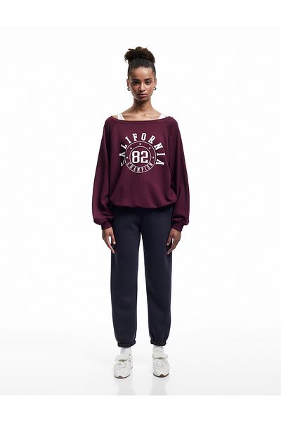 Koton Cotton Raised Pocket Oversized Jogger Sweatpants with Lace-Up Waist