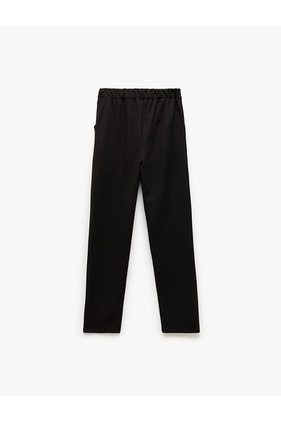 Koton Straight Regular Leg Trousers with Elastic Waist and Pockets