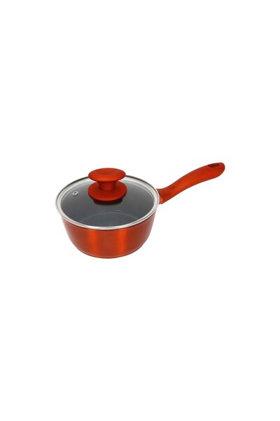 Chefline Induction Base Ceramic Natural Coating Sauce Pan, 16 cm, Black Eco-Friendly Non-Stick