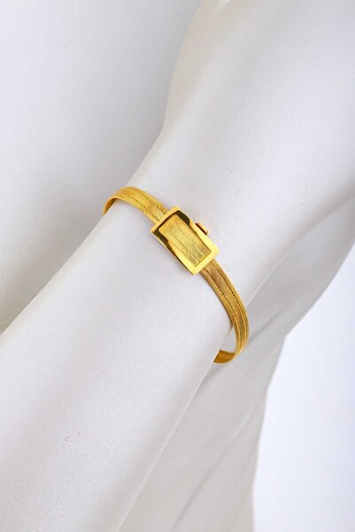 Çgk Çiğdem Gürel Kuyumculuk 22 Ayar 3 Sıralı Altın Trabzon Hasır Bileklik