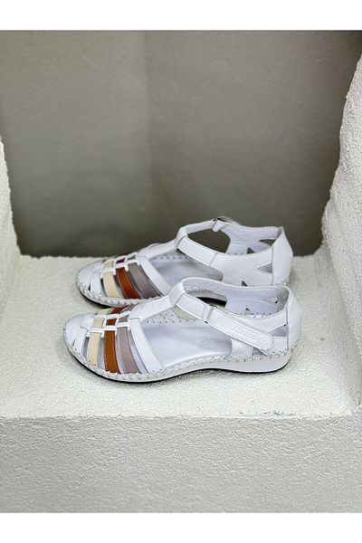 Venüs 23033319HALF OPEN MULTICOLOR GENUINE LEATHER DAILY ORTHOPEDIC SHOES WOMEN