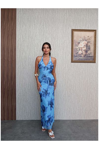 ESRAHELVACI Rochie lungă cu model de flori