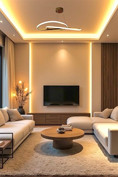 EYSHOP Modern Eskitme Karçiçeği Model 3 Renk Led Kumandalı ( beyaz&sarı&günışığı) Avize