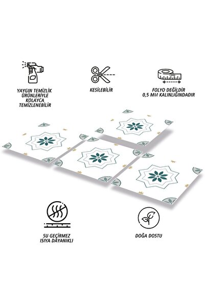 TİNK Kendinden Yapışkanlı Yer Zemin Kaplama Casablanca Desenli Pvc Karo 30x30 Cm (4 ADET) 0,36m2