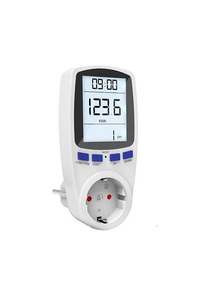 ideal STORE Socket with digital wattmeter, MzoLife, LCD display, 230-250V, White